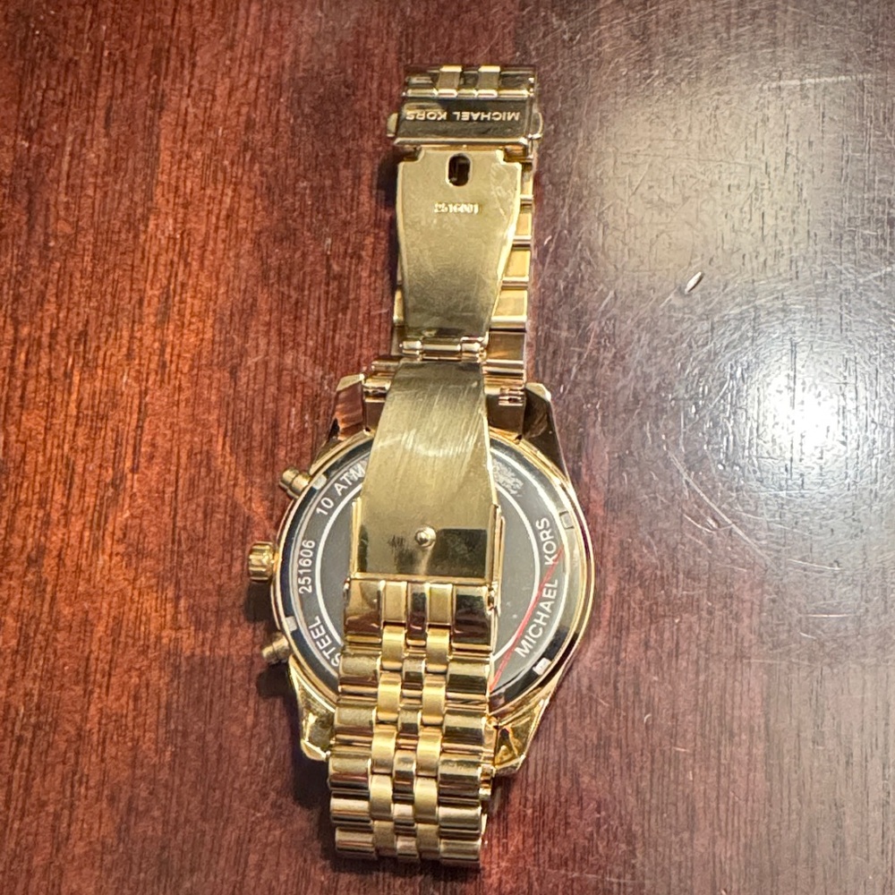 Michael Kors Gold Chronograph Watch with Black Face - Picture 2 of 7